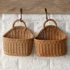 Storage Boxes & Bins Basket Breathable Minimalist Design Plastic Hanging Woven Rattan For Home