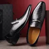 Мужские весенние и летние коммерческие классические низкие повседневные туфли с тиснением под кожу аллигатора