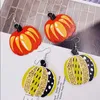 Boucles d'oreilles pendantes en simili cuir d'automne en forme de larme à carreaux, citrouille, tournesol, feuilles d'érable, bijoux d'automne, Thanksgiving pour femmes, accessoire de vacances