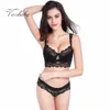 Varsbaby Europa e sexy tazza di tazza sottile in pizzo set biancheria intima per le donne B C CUP 210623