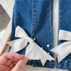 Jeans Baby Mädchen Bell-Bottom 2022 Mode Koreanischen Stil Prinzessin Bogen-knoten Perle Schlitz Ausgestelltes Hosen Kinder Denim hosen