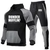 Men's Tracksuits DUNDER MIFFLIN PAPER INC Office TV Show Printed Fashion Suits Sportswear Jogging Tracksuit Running Hoodies P208b