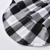 Children Summer Baby Girls' Clothing Black White Plaid Short Front Long Back Fashion Kids Girls Dress 210515