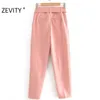 Saldi Donna pantaloni color caramella rosso rosa chic telai business Pantaloni donna finta cerniera pantalones mujer P953 210925