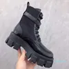 2021 마틴 부츠 여성용 브러시 부츠 Rois Boot Real Leather Nylon 이동식 파우치 블랙 레이디 야외 부티 신발 호주