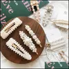 Sieraden sieraden in mode Kids Designer Clips Pearl Gold Pin Boutique Teenage Girls Barrettes Hair Aessories Drop Delivery 2021 PELCT