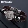 Men's Leather Bracelets Vintage Lucky Poker Card Id Stars Bar Charm Multilayer Strand Bracelet Male Jewelry Gift Wholesale Lbb01