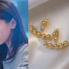 Koreanische Imitationsperle, geometrisch, fächerförmig, eleganter Ohrstecker-Anhänger, Damen-Ohrringe, Party-Schmuck, ungewöhnliche Geschenke für Frauen und Mädchen, Accessoires, 2021, neu, trendig, AFSHOR