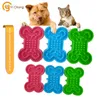 Honden Slow Food Bowls Siliconen Beenvormige Antislip Anti-Smashing Spill-Proof Cat Foods Feeder Pet Lade (groen S)