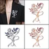 Pins, Brooches Jewelry Fashion Wedding Bouquet Rhinestone For Women Brooch Pins Banquet Christmas Clothing Aessories Drop Delivery 2021 K3Qz