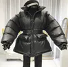 Mulheres para baixo parkas casaco de inverno senhoras parker brilhante superfície espessa algodão casual casaco solto cinto 2021