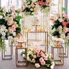 Party Decoration Shiny Gold Large Iron Stand Wedding Welcome Sign Billboard Flower Arch Birthday Balloon Dessert Cake Decor Plinth Table