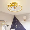 Ultra-tunna barns sovrum LED takfläkt ljus mode osynliga tecknade ljus med fjärrkontroll