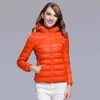 Vit Duck Down Jacket Women 8x Solid Ultralight Tunna Stand Collar Hooded Fashion Slim Höst och Vinter Casual Basic Portabcoat 211130