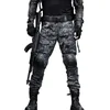 Камуфляж Тактическая одежда Военные штаны с коленными колодками Мужчины Тактические грузовые брюки Солдат армии США Брюки Paintball Airsoft 201221