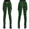 여성 체크 무늬 바지 높은 허리 고딕 펑크 바지 봄 여름 streetwear 여성 패션 지퍼 Y2K 긴 바닥 바지 210909