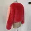 Exclusive Womens Sweet Pink Contrast Color Faux Fur Coats Luxury Design Trendy Winter Jacket Coat Women Warm Outerwears T191209