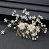 Saç klipleri barrettes rhinestone çiçek takma tombullar düğün partisi tarih yan tarak stil aksesuarları hediye kadınlar için lb