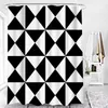 Black And White Geometric Shower Curtain Home Bathroom Decor Curtains Waterproof Fabric With Hook