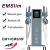 4 Handtag med RF Emslim Hiemt Body Shaping Slant Beauty Equipment EMS Cellulite Reduction Electric Muscle Stimulation Fat Burning Weight Loss Machine