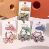 3 Pcs Neue Koreanische Süße Mädchen Mode BB Clip Kinder Haar Zubehör Einfache Nette Gedruckt Stoff Bogen Gummiband Haar seil Kopfschmuck