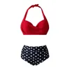 Plus Size Swimwear Women Bikinis 2021 Polka Dot High Waist Bikini Set Swimsuit Halter Push Up Biquinis Brazilian Bathing Suit Women's