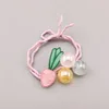 Été enfants Simple mignon coloré perles acrylique fruits élastique cheveux corde mode douce fille princesse queue de cheval coiffure