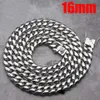 16MM 18MM Men Hip Hop Cuban Link Necklaces Bracelets 316L Stainless Steel Choker Jewelry High Polished Casting Chains Double Safet246Z