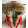 Women's Fur & Faux 2022 Fashion Women Real Coat Liner Hooded Long Outwear Army Green Large Raccoon Collar Winter Warm Jacket