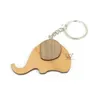 Fashion Personalized Keychain Straps Wood Cute Elephant Keychains Blank Key Ring DIY Gift