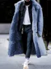남자 트렌치 코트 2021 겨울 윈드 브레이커 솔리드 컬러 모조 모피 코트 두꺼운 캐주얼 패션 자켓
