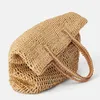 Nouveau sac pour femmes été sac tissé à la main mer vacances plage paille sacs fourre-tout buck paquet crochet épaule sac à main style décontracté