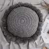 Cushion/Decorative Pillow Sunflower Throw Tassel Pom Knitted Round Cushion Home Decor Sofa Yoga Mat Hand Rests