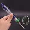 Livraison rapide! Mini collecteur de tuyaux en verre avec pointe en titane mâle de 14mm, récipient de pot de cire, brûleur à huile en verre de paille, Bong, vente en gros