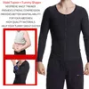 Gym Kleding Afslanken Tops Mannen Taille Trainer Body Shaper Gewichtsverlies Fitness Korset Lange Mouwen Shapewear Met Rits Vetverbrander Top