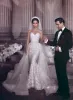 Дизайнерские свадебные платья «русалка» Свадебное платье из тюля с кружевной аппликацией и верхней юбкой со шлейфом на заказ с вырезом в форме сердца Vestidos De Novia