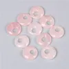 18mm Natural Stone Crystals Gogo Donut Charms Rose Quartz Pendants Beads for Jewelry Making Wholesale