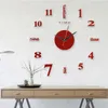 Väggklockor mode DIY Mute Clock Creative 3D Mirror Surface Sticker Home Office Decor Frameless Rooms Coffee Shop Hall