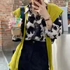 Vache imprimé chemises boutonnées femmes à manches longues Blouse coréen printemps vêtements en mousseline de soie Streetwear grande taille hauts 13486 210508