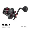 Piscifun Alijoz 300 Låg profil Baitcasting Fishing Reel 15kg Max Drag 8 + 1 Lager Saltvattengjutning Reel Power / Dubbelhandtag