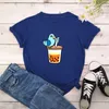 T-shirt da donna T-shirt da donna Tea Bird Boba Pearl Bubble Shirt T-shirt stampata Tees Top 2022 Milk Cute Cartoon T-shirt da donna
