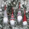 Weihnachtsmann, gesichtsloser Zwerg, Weihnachtsbaum, hängende Ornamente, Heim-Party-Dekoration 4961