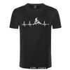 Rower górski Heartbeat Funny MTB Dirt T Shirt Plus Size Niestandardowy Krótki Rękaw Męska T-Shirt Moda Rodzina Bawełna 210629