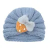 Kapaklar Şapka 2022 Bebek Kış Çocuk Örme Şapka Sıcaklık Çilek Bebek Katı Renk Beanie Diadema Niña