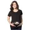 Mode Lustige Mutterschaft Kleid Nette Baby Design Offenen Reißverschluss Druck Sommer Kurzarm Shirt Schwangere Frau Neuheit Kleidung 19zc L2