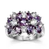 Tropfen 8 Stil Luxus Schmuck 925 Sterling Silber Marquise Cut Amethyst Edelsteine Frauen Hochzeit Braut Ring für lz13299764079