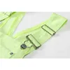 Green Crop Kombinezony Kamizelka Sukienka Kobiety Moda Suspenders Streetwear Proste Frocks Kobiet Kieszonkowy Słodki Luźne Ins Vestidos Mujer 210515