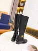 genuine leather women knee high boots 2021ss girls long boot winter flats low heels casual trainers sneakers wealking shoes autumn single shoe black mocassions