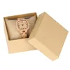 Pure Maple Wood Women's Watch Fashion Square Dial Elegant Wooden Bangle For Lady Hidden Clasp Reloj Femenino Wristwatches265J