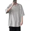 メンズTシャツ2022衣類メンズロングTシャツヒップホップエクストラロングラインTシャツ男性レジャー印刷シャツ